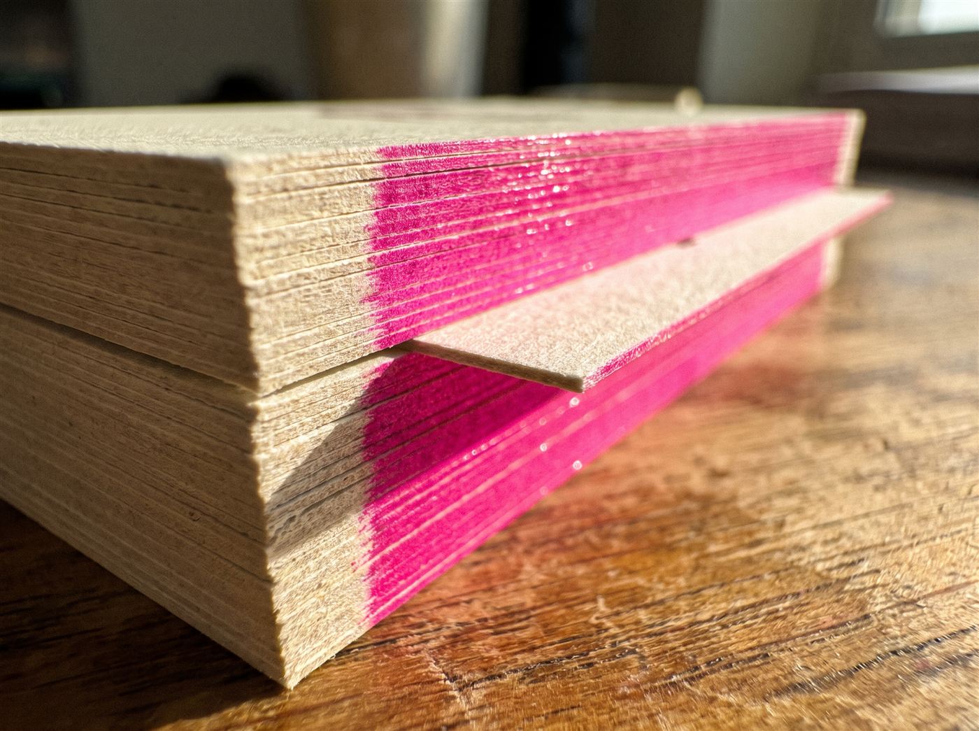 Ultra-thick cards with painted magenta edges